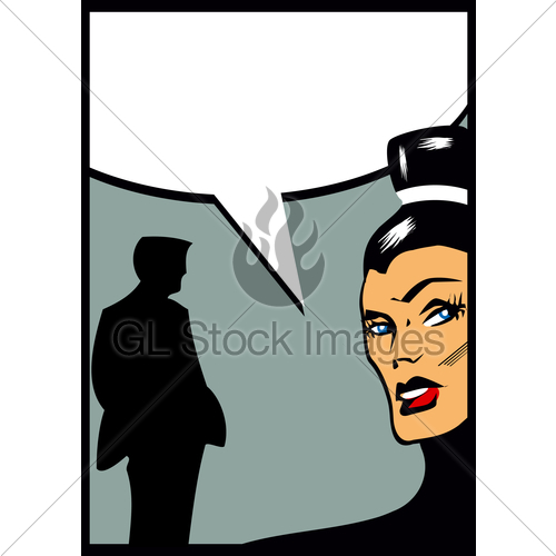 500x500 Pop Art Comic Couple Angry Woman Gl Stock Images