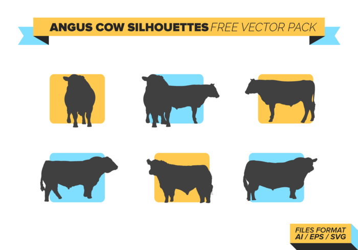 700x490 Angus Cow Silhouettes Free Vector Pack