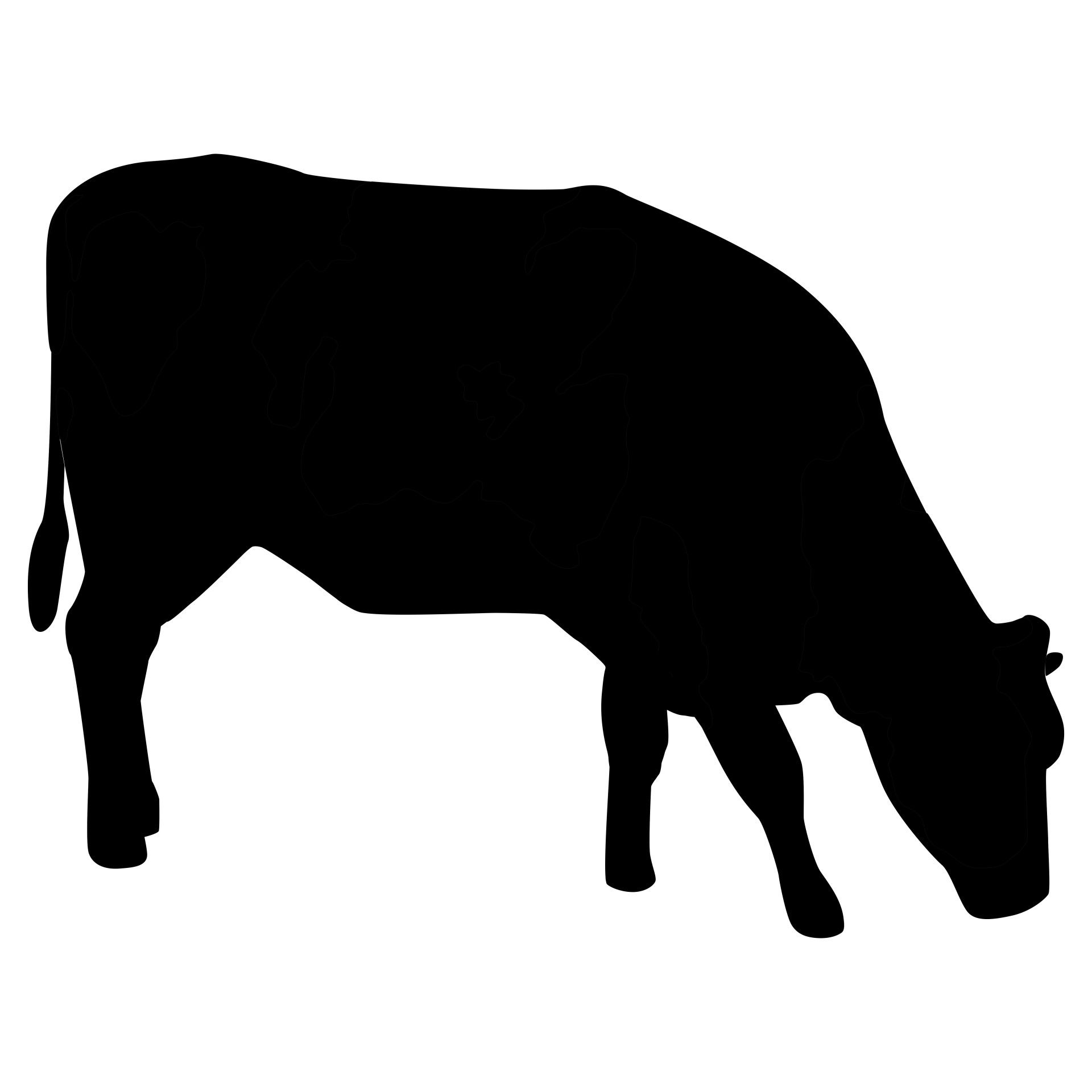 1920x1920 Cow Silhouette Free Stock Photo