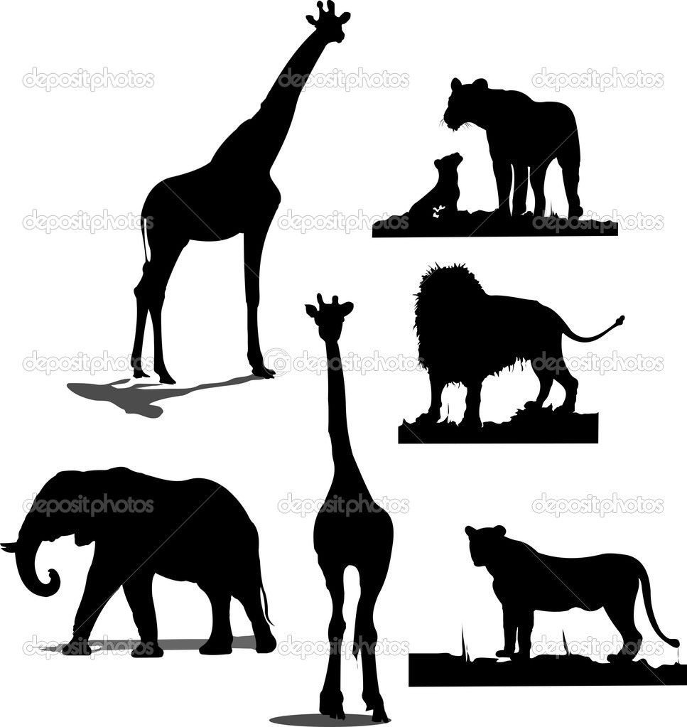 967x1023 Jungle Animal Silhouette Clipart