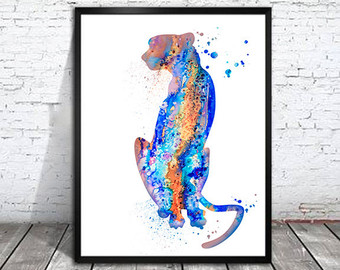 340x270 Cheetah Watercolor Etsy