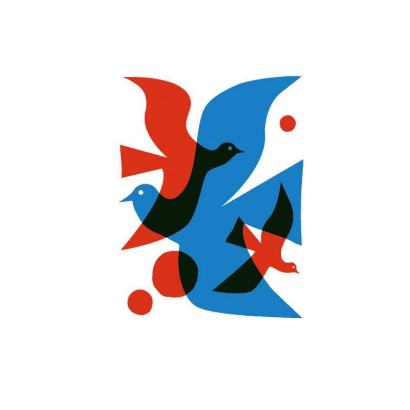 800x800 Geometric Animal Silhouette Deer Peace Dove Wall Art Canvas Print