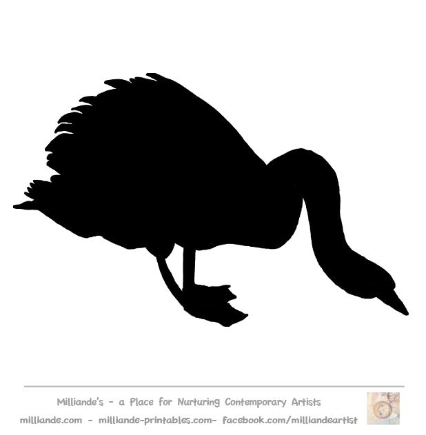 618x631 Black Swan Clipart Stencil