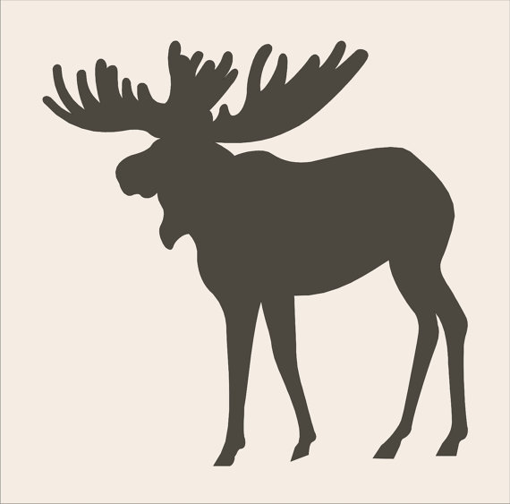 570x563 Moose Reusable Stencil Woodland Animal 8 Sizes Available