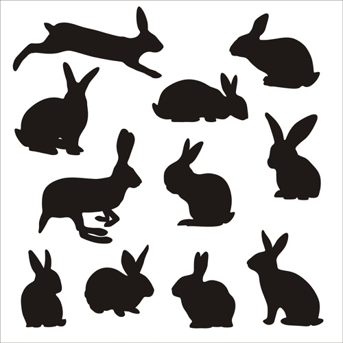 500x500 Rabbit Cute Silhouettes Vectors Free Vector In Adobe Illustrator
