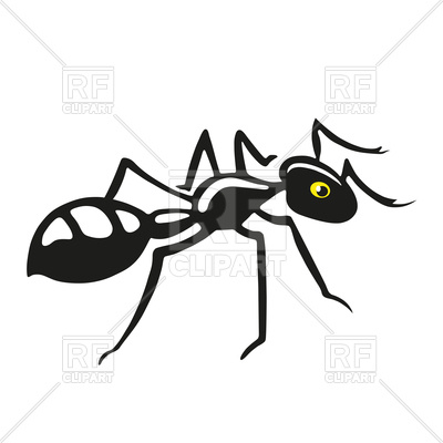 400x400 Black Silhouette Of Ant Royalty Free Vector Clip Art Image