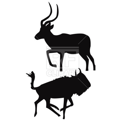 400x400 Antelope Silhouette Royalty Free Vector Clip Art Image