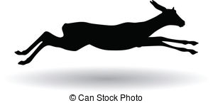 300x145 Antelope Silhouette Vector Illustration Clipart Vector