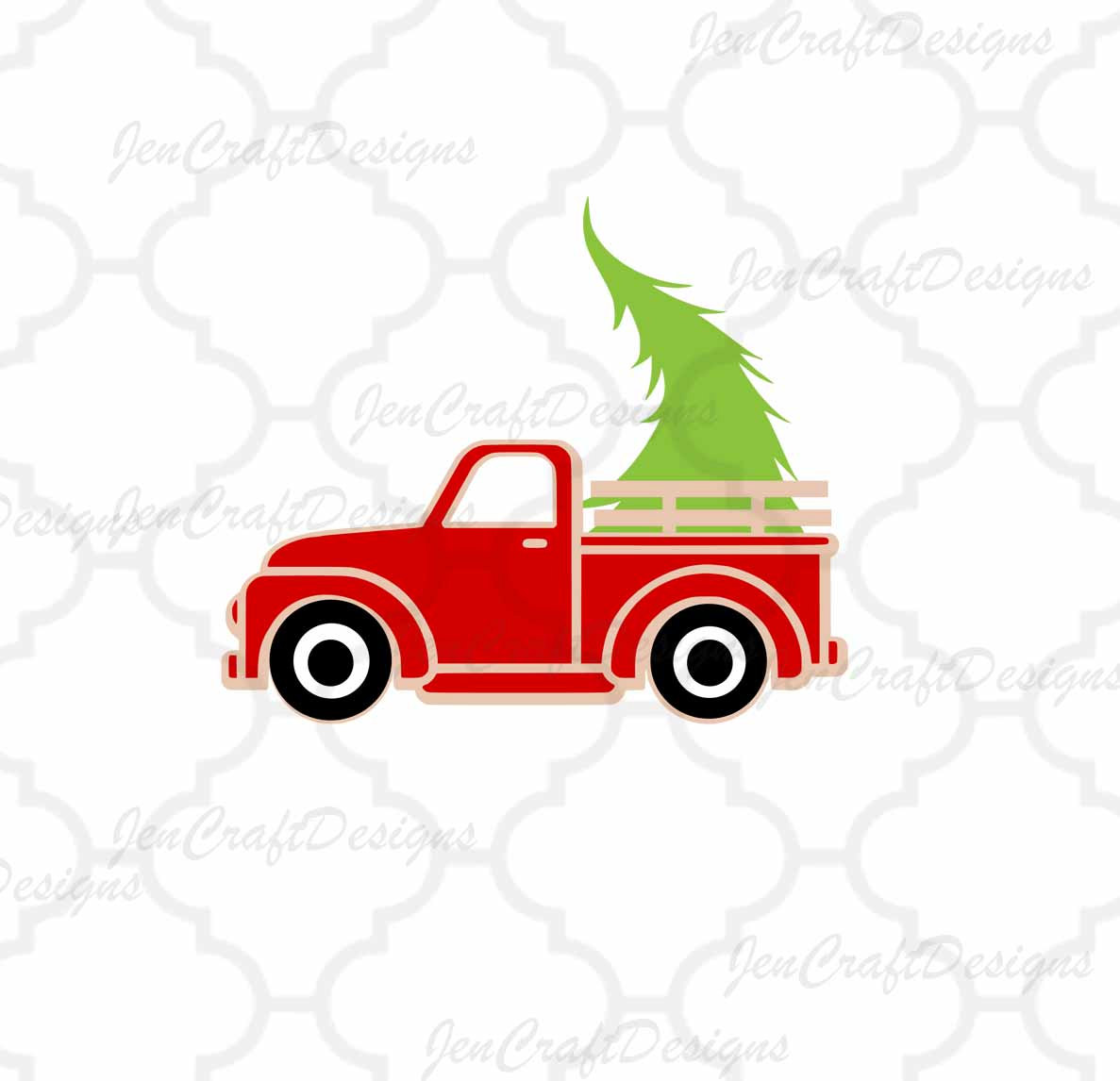 1187x1146 Christmas Truck Svg Antique Truck With Tree Svg Vintage Svg