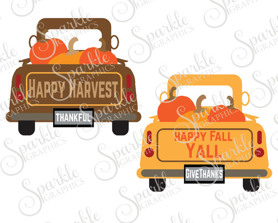570x456 Antique Truck Cut File Fall Svg October Svg Pumpkin Vintage Truck