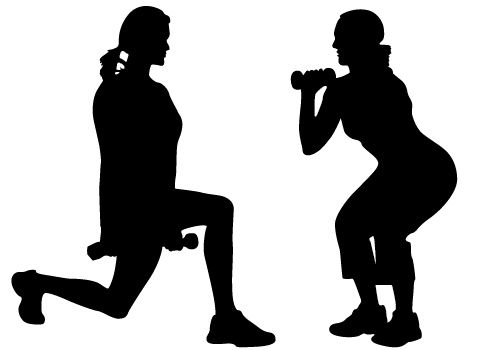 500x350 Silhouette Workout Women Free Clipart