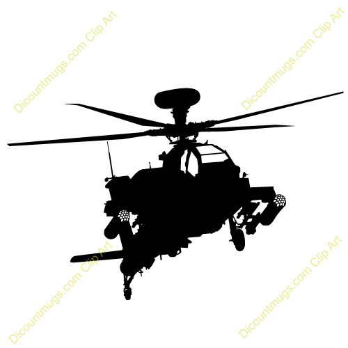 500x500 Apache Helicopter Silhouette Clipart