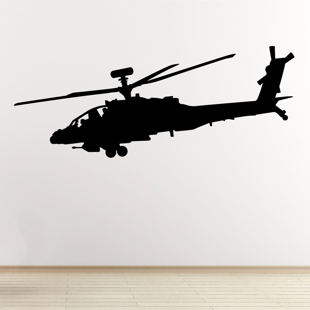 1000x1000 Apache Helicopter Wall Sticker