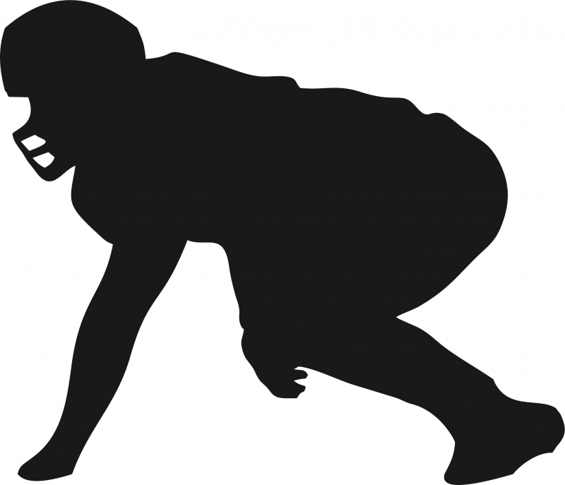800x687 Football Lineman Silhouette Laser Cut Appliques