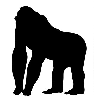317x340 Free Cliparts Silhouette, Set, Gorilla