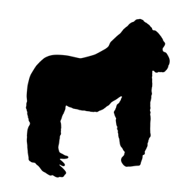 270x270 Gorilla Silhouette Stencil Free Stencil Gallery