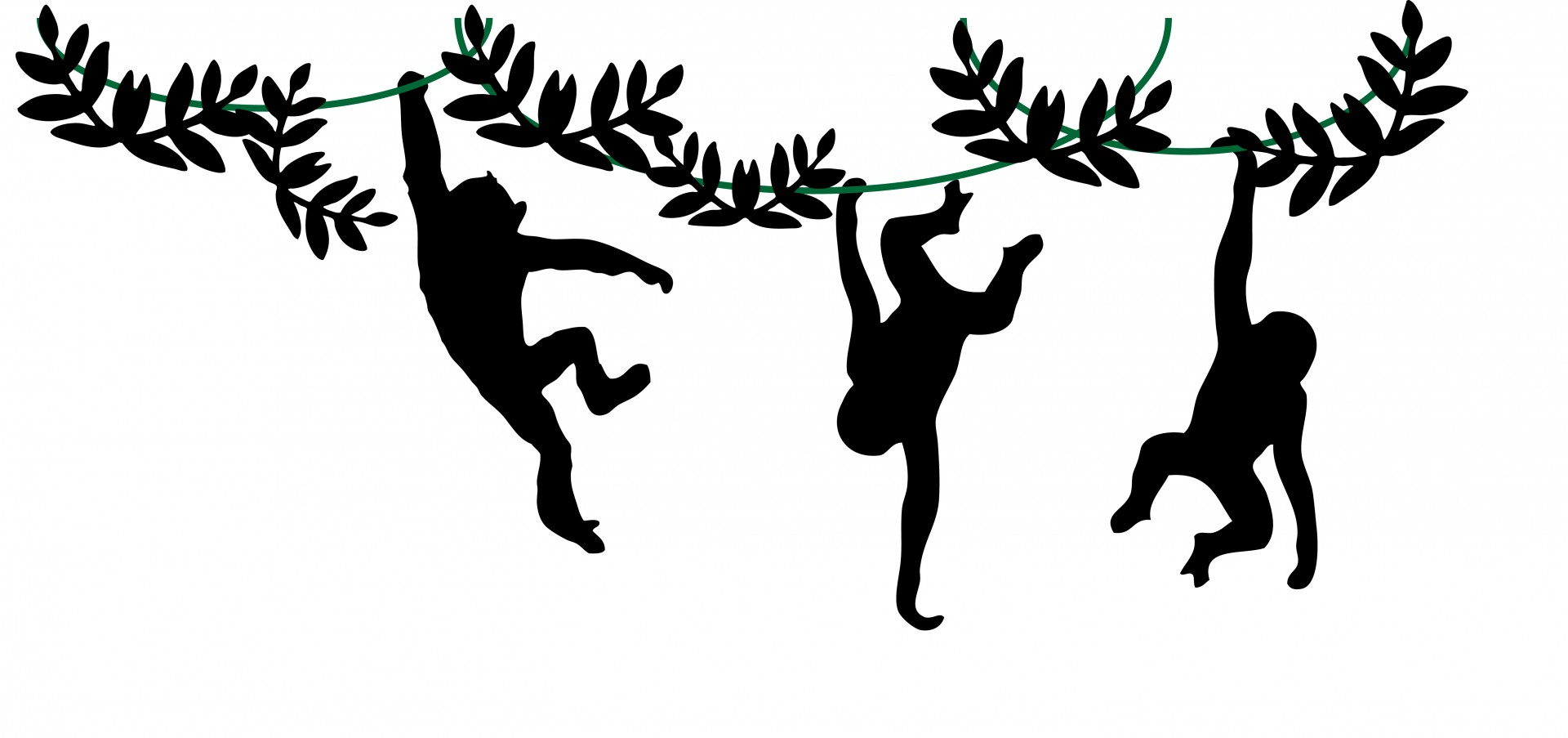 1920x903 Monkey Silhouette Clipart Free Stock Photo