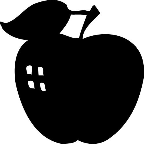 498x500 Apple Silhouette