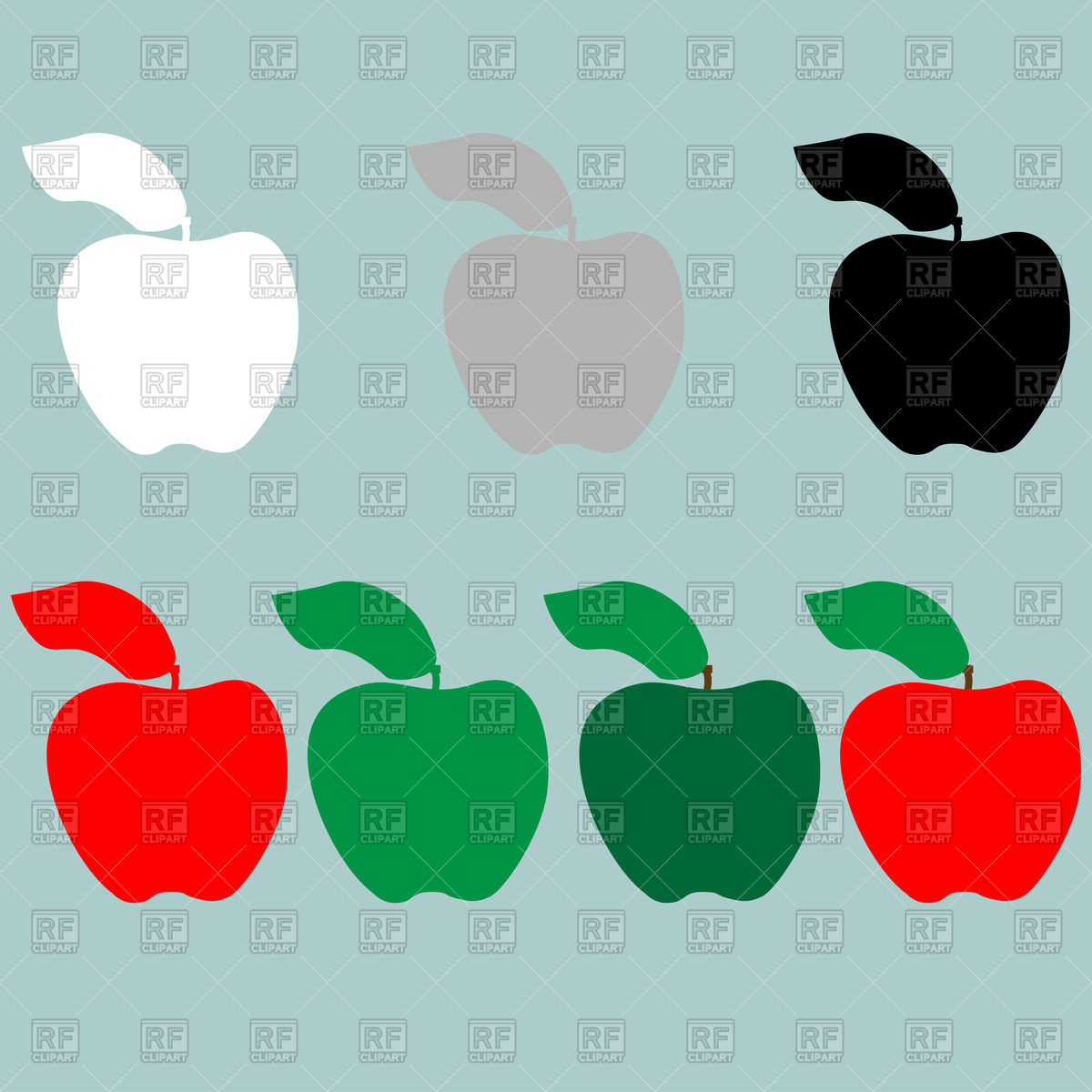 1200x1200 Apple Silhouettes On Cyan Background