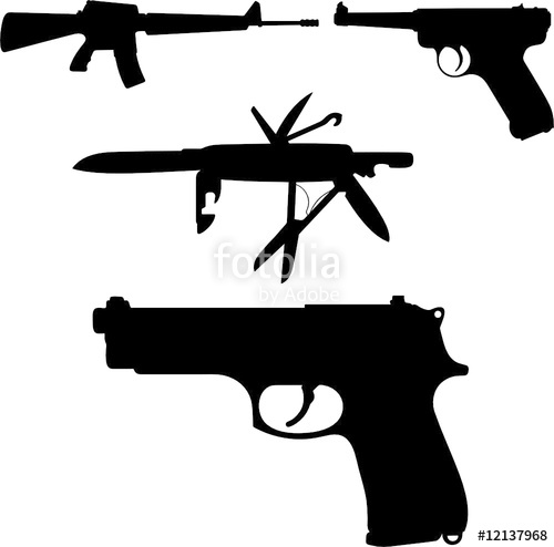 500x494 Gun Vector Silhouettes Stock Image And Royalty Free Vector Files