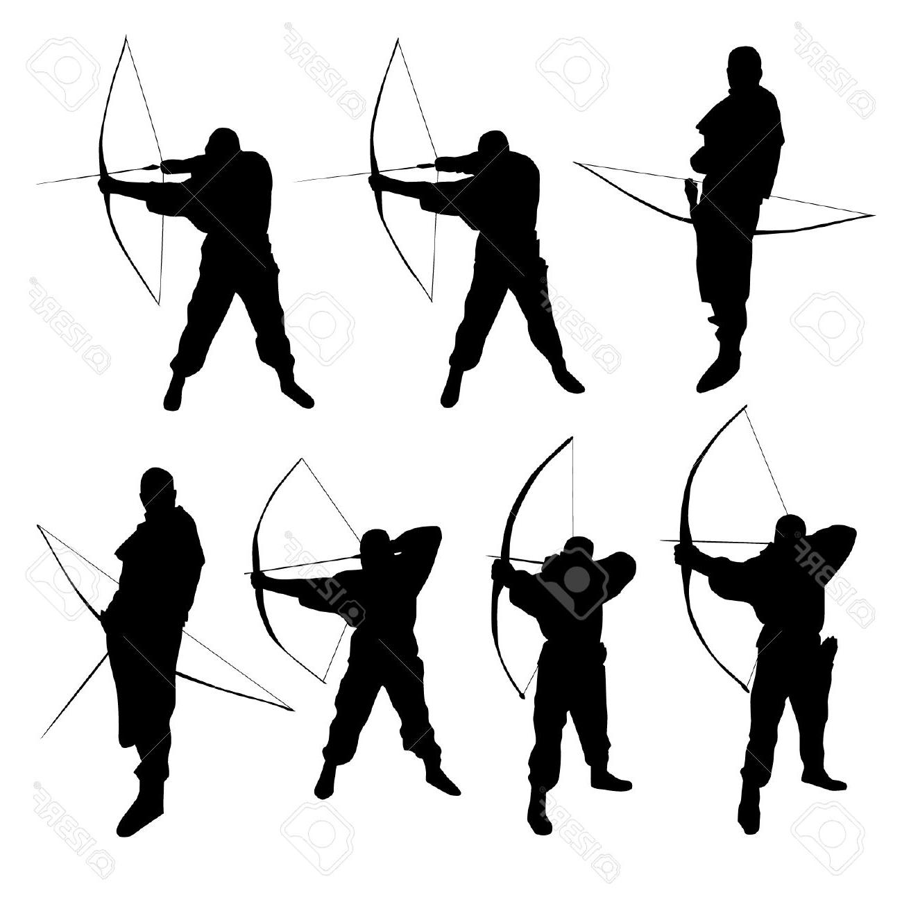 1300x1300 Archery Couple Silhouette Clipart