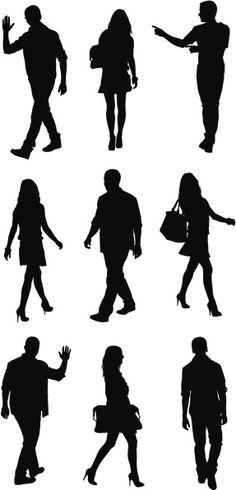 236x490 Vectores Libres De Derechos Silhouette Of People In Different