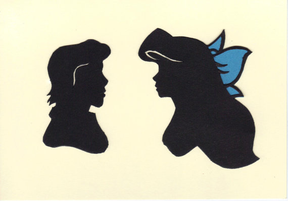 570x397 Items Similar To Ariel And Eric Silhouettes On Etsy