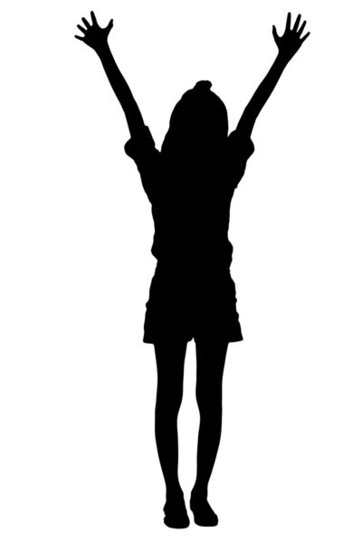 400x600 Silhouette Image Of A Girl With Arms Raised.