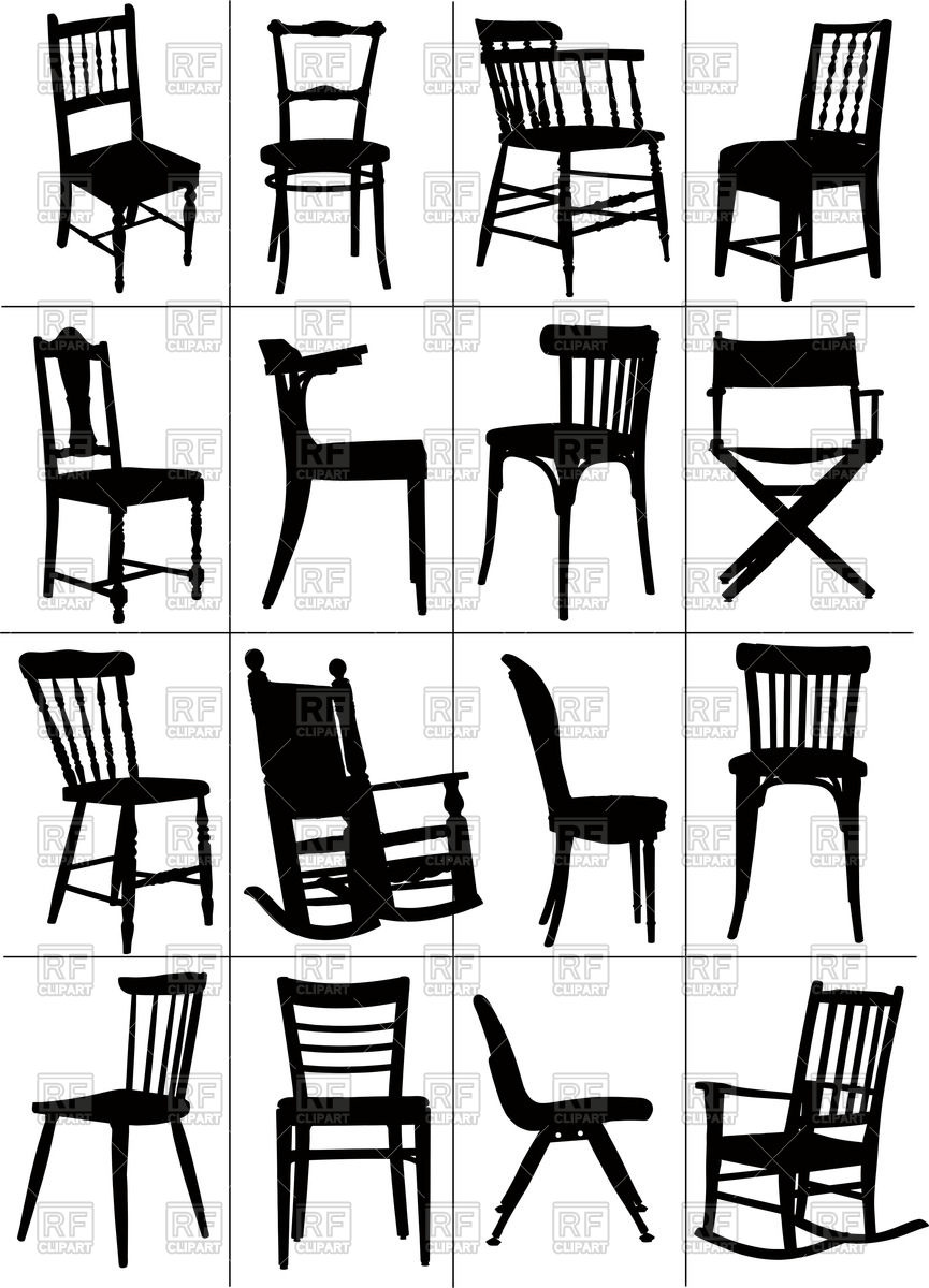 865x1200 Silhouettes Of Home And Rocking Chair Royalty Free Vector Clip Art