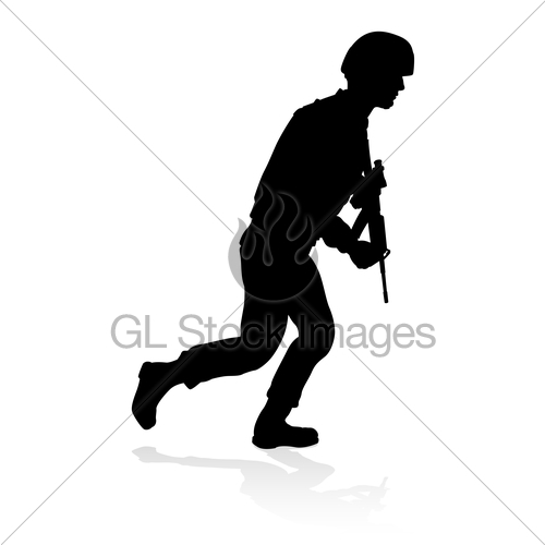 500x500 Soldier Military Detailed Silhouette Gl Stock Images