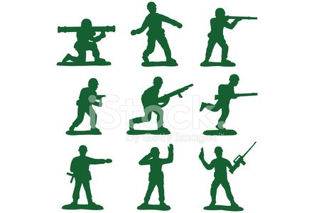442x300 Army Men (Full Set Of 9) Stock Vectors