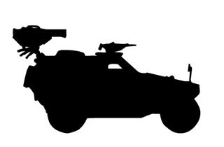 320x210 Army Jeep Silhouette 1 Decal Sticker