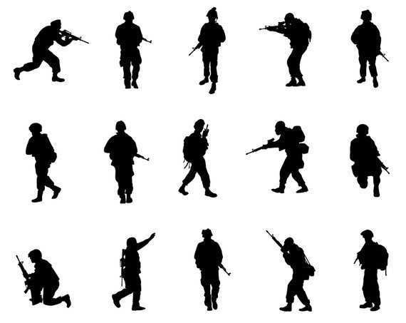 570x453 Warrior Soldier Army Military Clipart Silhouette People Svg