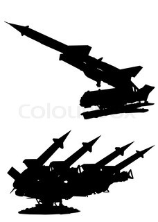 228x320 Military Vehicles Silhouette On A White Background Stock Vector
