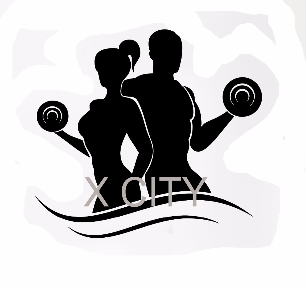 1000x939 Online Shop Wall Decal Sport Fitness Bodybuilding Silhouette