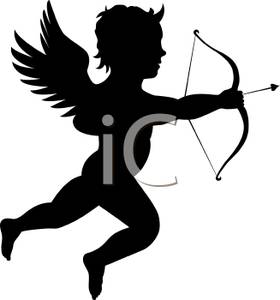 280x300 Picture A Silhouette Of Cupid Holding A Bow And Arrow