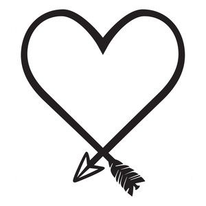 300x300 Silhouette Design Store Heart Shaped Arrow Stencil
