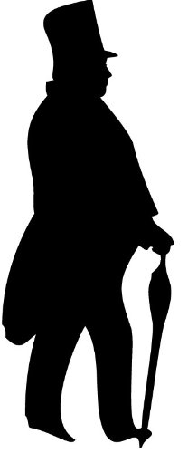 208x500 Tubby Gentleman Silhouette People Wall Stickers Wall Art Decal 02