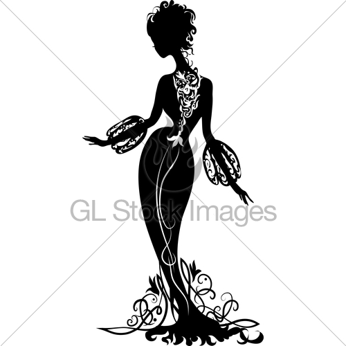 500x500 Graphic Silhouette Of A Woman Gl Stock Images