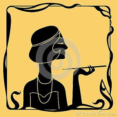 400x400 Art Deco Woman Profile Silhouette By Evgeniya Ivanova, Via