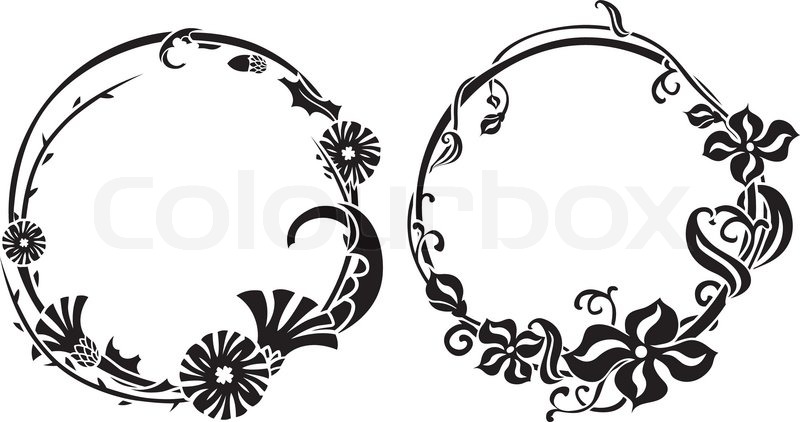 800x422 Art Nouveau Women Black White Clipart Landscape Collection