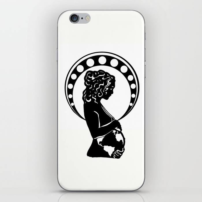 700x700 Mother Earth (Art Nouveau Silhouette) Iphone Skin By Janinwise