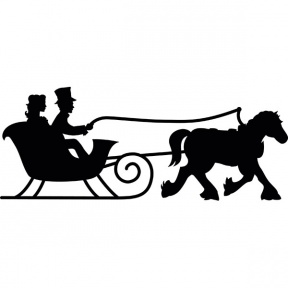 288x288 Horse And Sleigh Silhouette Clipart