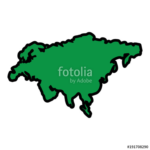500x500 Map Of Asia Continent Territory Silhouette Vector Illustration