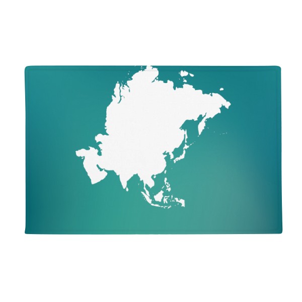 600x600 Asia Continent Outline Silhouette Map Anti Slip Floor Mat Carpet