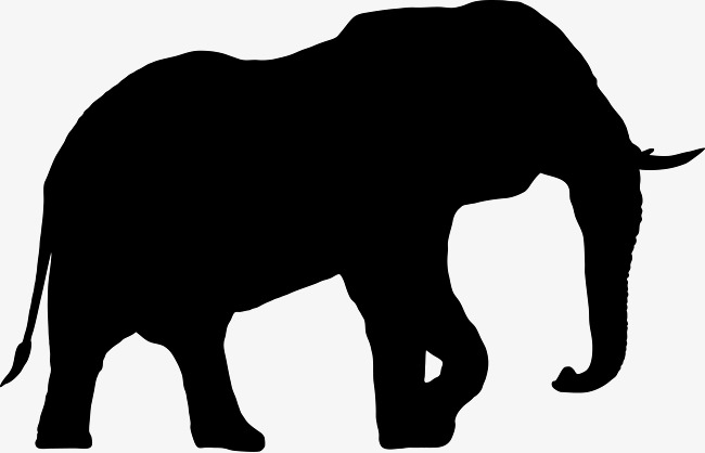 650x418 Elephant Silhouette, Elephant, Black White Png Image