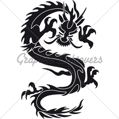 500x500 Collection Of Tribal Dragon Asian Tattoo