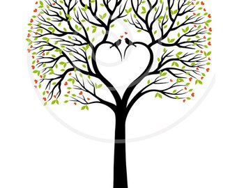 340x270 Heart Tree Clipart Etsy