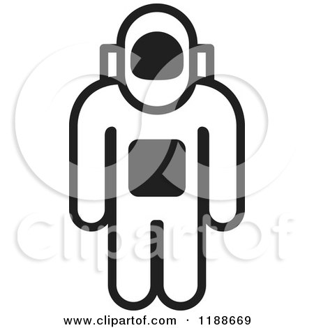 450x470 Clipart Of A Black And White Astronaut Icon