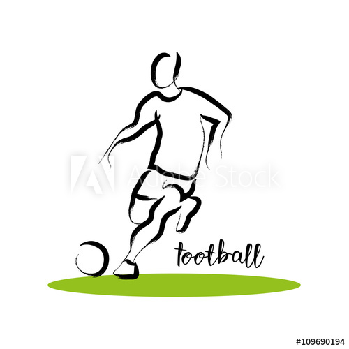 500x500 Hand Drawn Vector Sport Athlete Silhouette Isolated. Sportsman